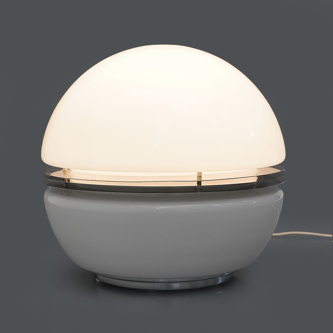 photo for sale White Glass Table Lamp By Enrico Tronconi For Tronconi, 1970s