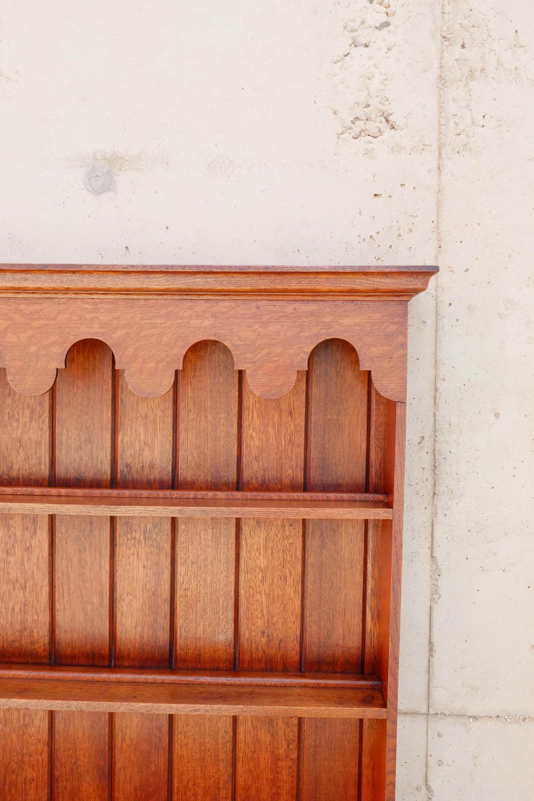 Compact Antique Solid Oak Welsh Dresser With Plate Rack photo Furniture
