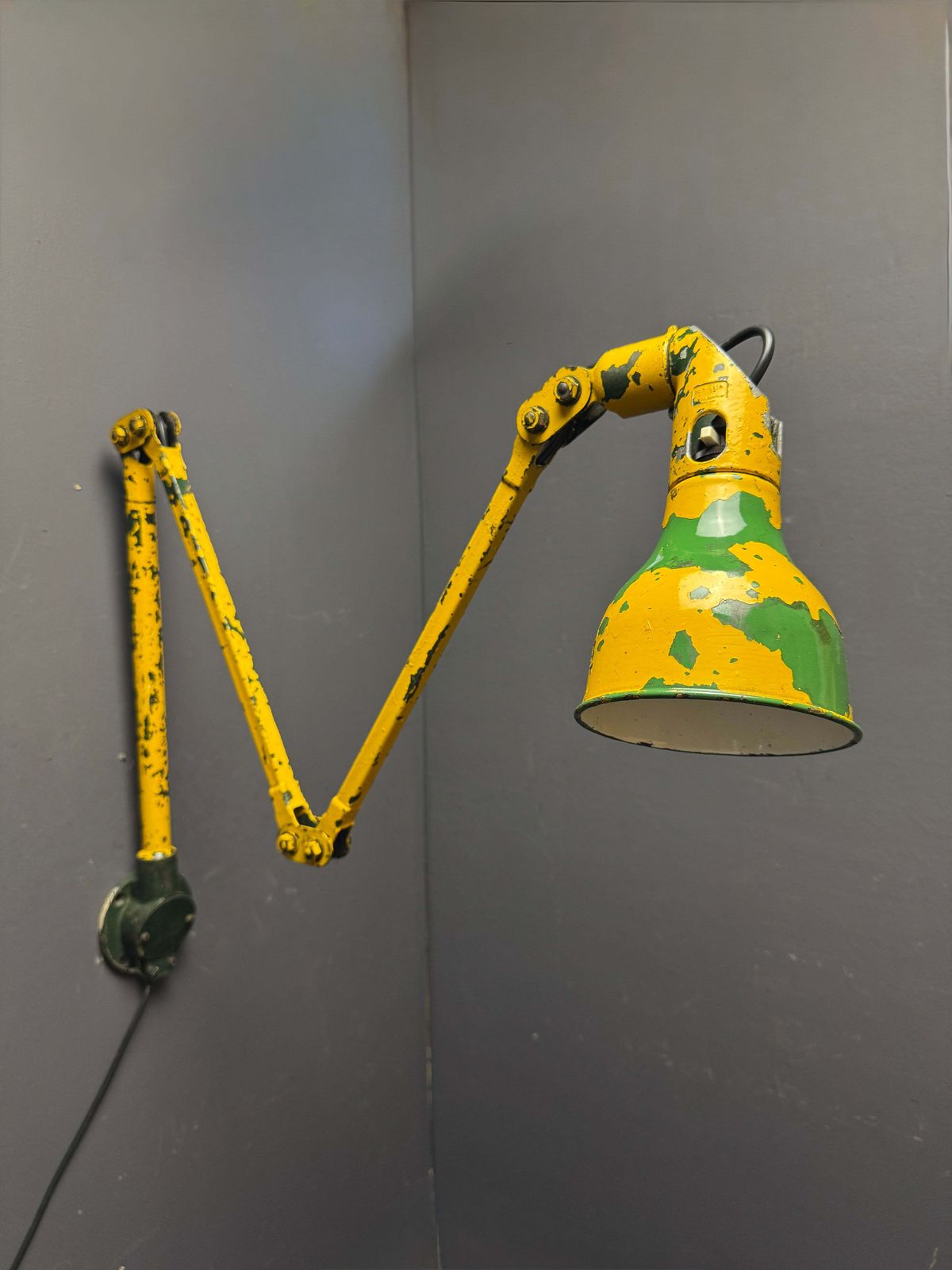 Large 1930s Industrial Wall Lamp By Mek Elek London