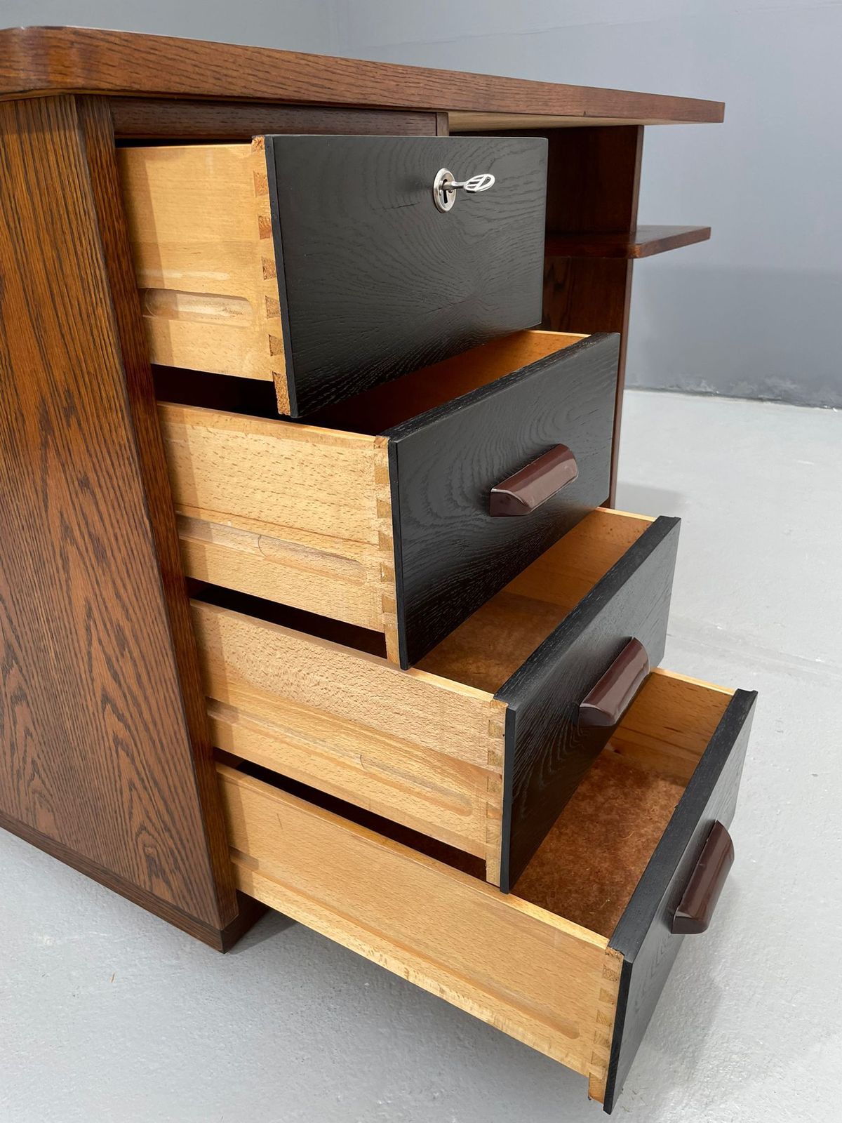 Fully Restored 1950s Writing Desk By Jindřich Halabala For Jitona – Czech Mid Century Modern photo furniture