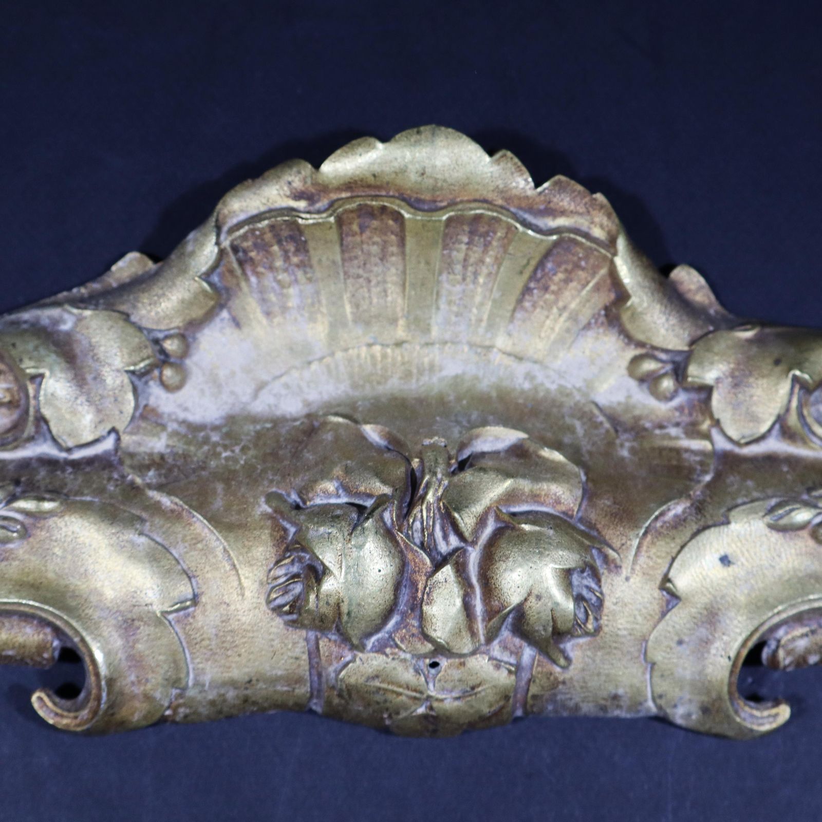 Large Antique French Gilt Bronze Pediment Rococo Ornament Furniture Hardware photo Home Decor