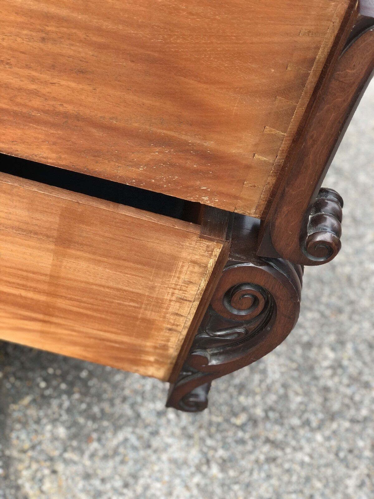Victorian Mahogany Chest Of Drawers. Nice Carved Decoration. photo vintage