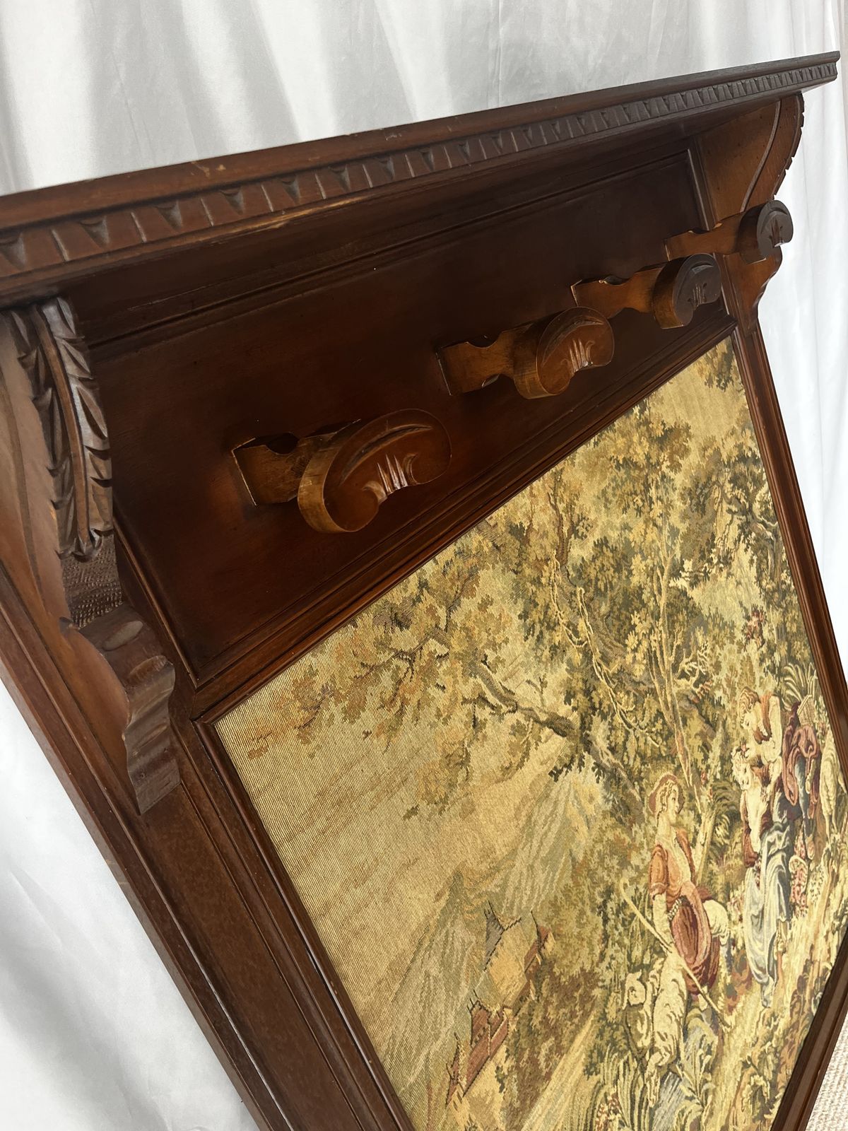 Vintage Wall Mounted French Coat Rack – French Pastoral Scene photo Furniture