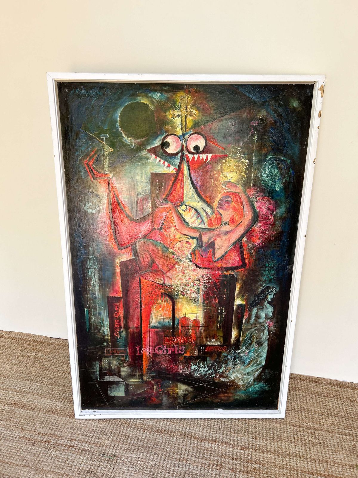 1964 Original Oil Painting By A.R. Harrison | Pop Art With Abstract & Pin Up Elements photo 380.0