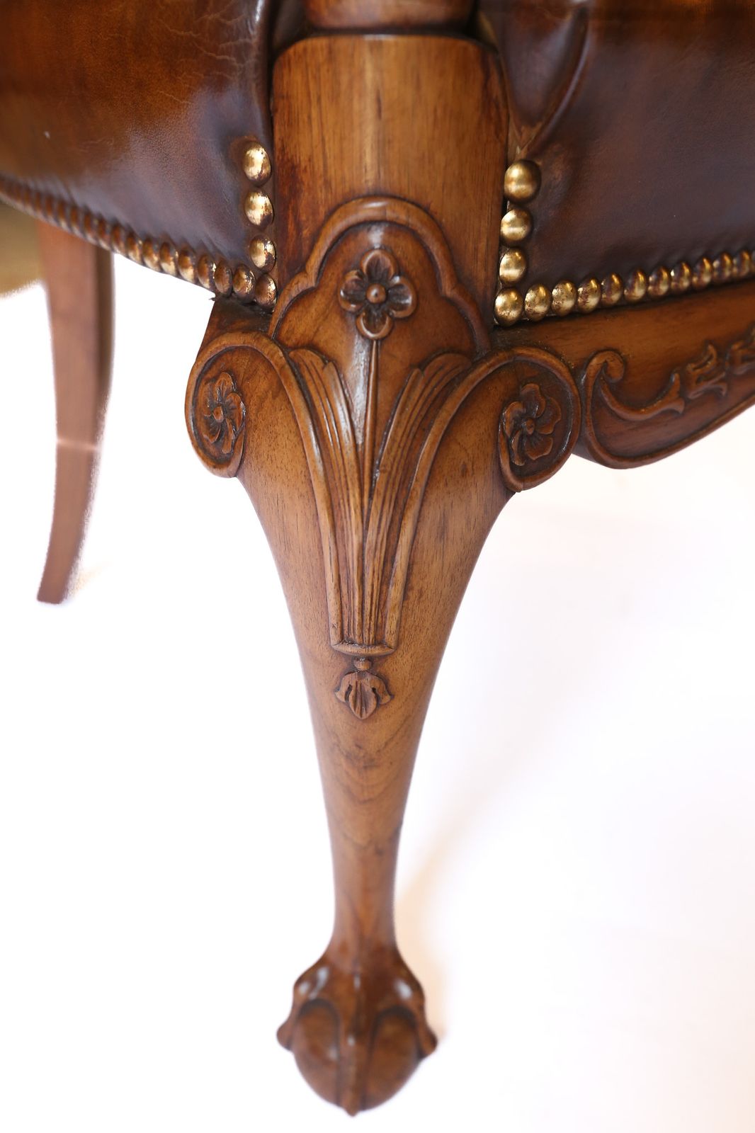 Fine Pair Walnut & Carved Bergere Tub Shaped Chairs 1920s photo 2250.0
