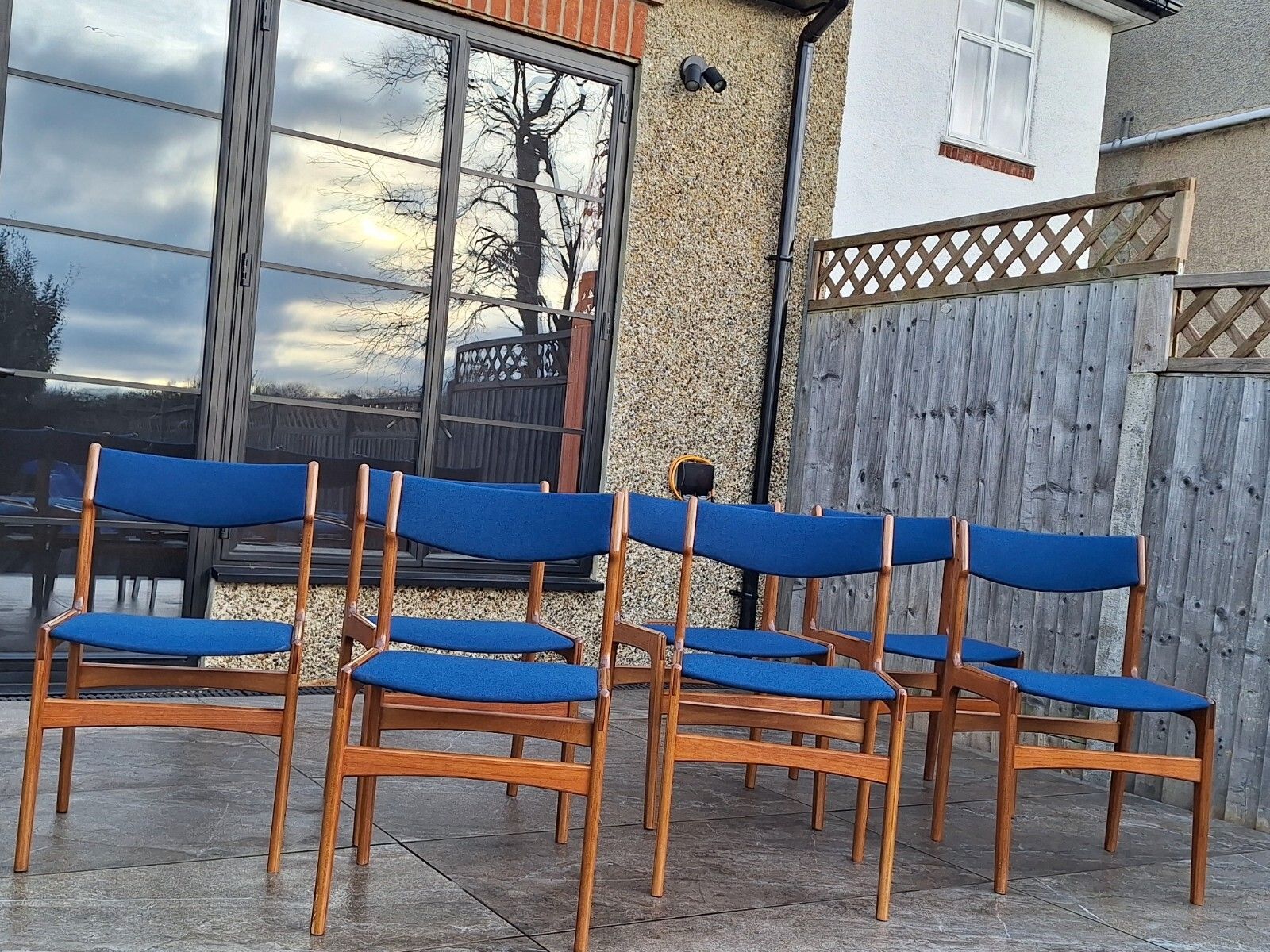 7 Vintage Danish Chairs By Erik Buch, Midcentury
