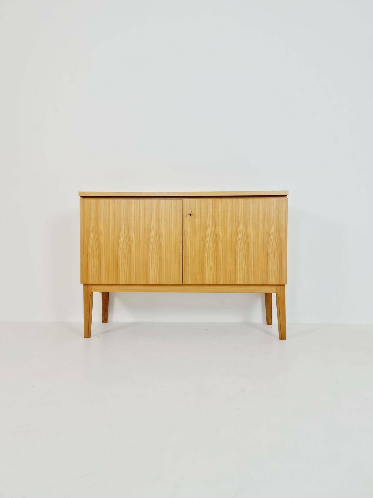 German Mid Century Oak Record Cabinet, Sideboard By Flb Möbel Fabrik, 1950s