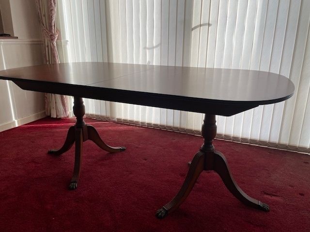 Late 20th Century, Twin Pedestal 9 Piece Dining Table Set In George III Style photo buy