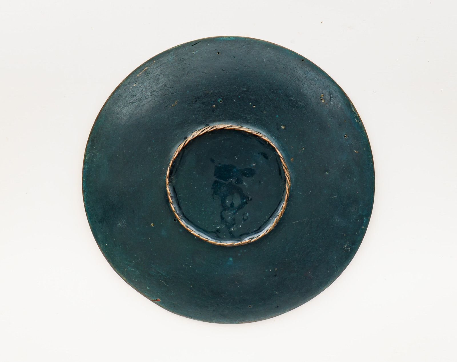 1970s Walter Lochmuller Fine Abstract Medieval Jousting Cloisonne Enamel Dish photo for sale