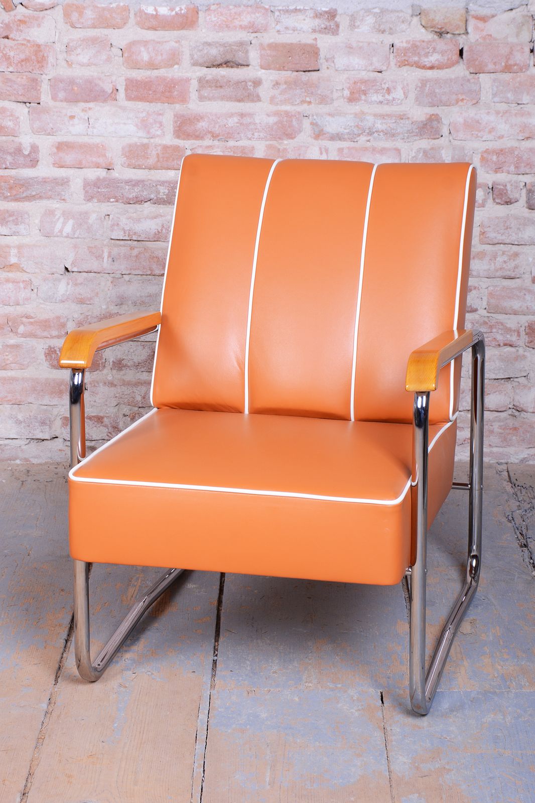 Restored Bauhaus Armchair, By K. Honzík For Vanický Praha, Chrome, Czech, 1930s photo Furniture