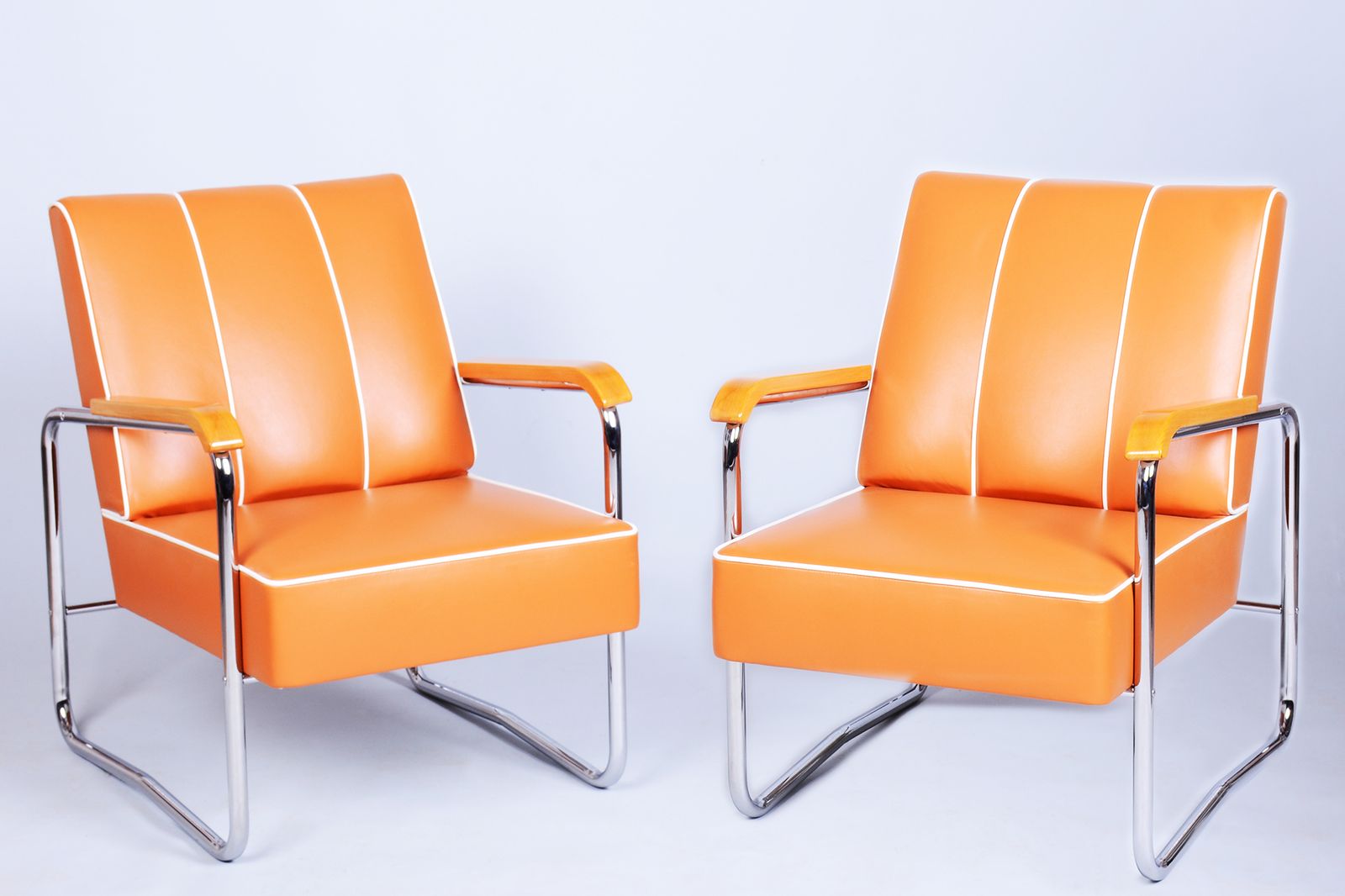 photo vinterior Restored Bauhaus Armchair, By K. Honzík For Vanický Praha, Chrome, Czech, 1930s