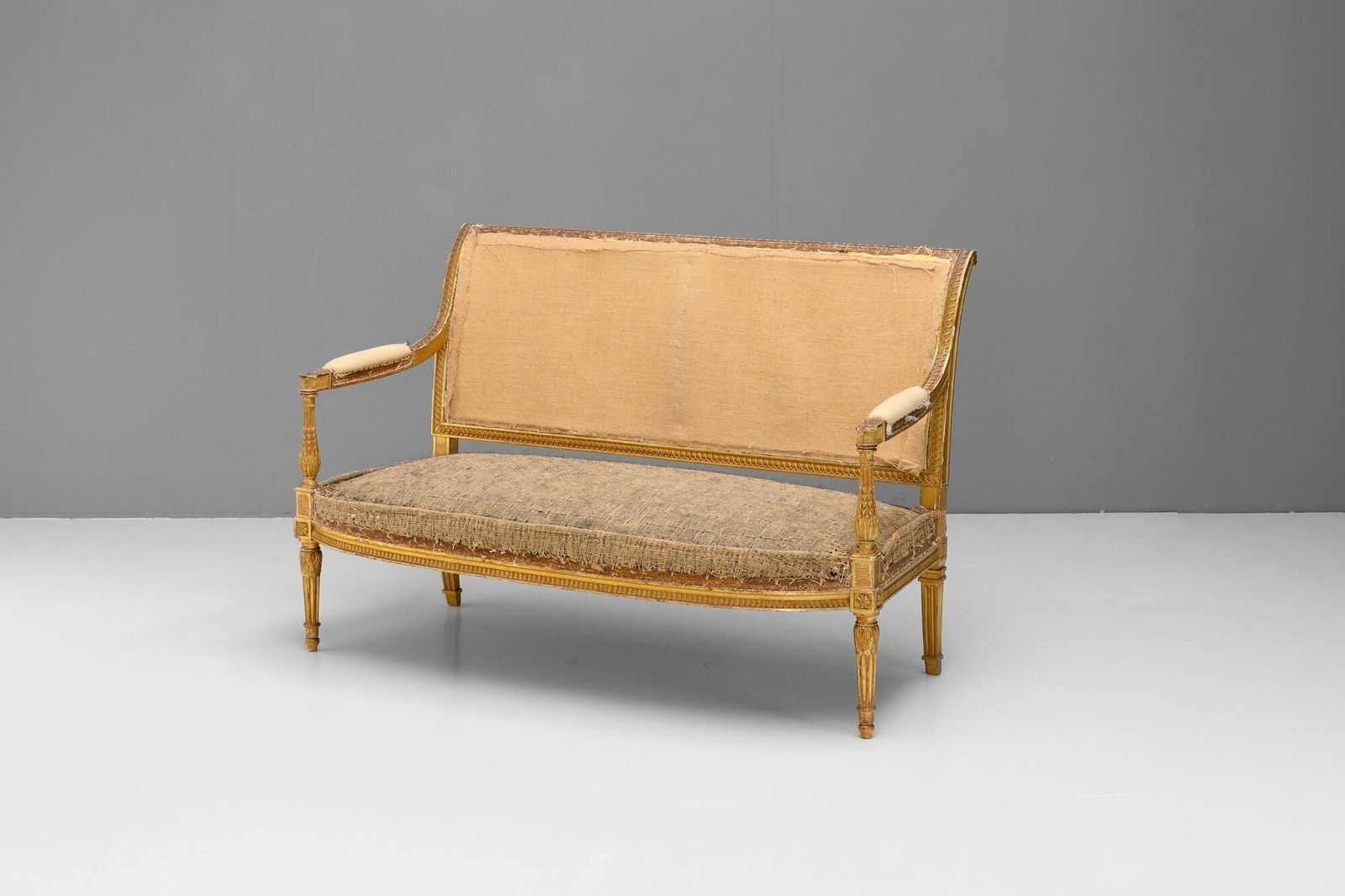 Gilded French Settee, 1900s, Walnut