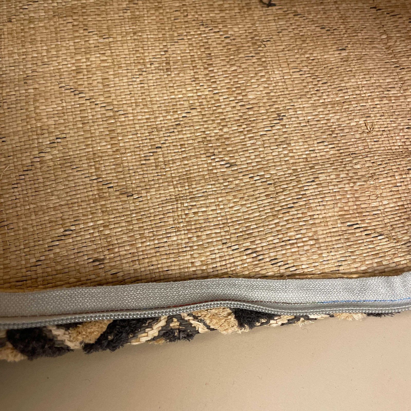 African Kuba Cloth Fabric Cushion Scatter Pillow Feather Filled Handwoven Pattern 60x45cm Vintage Original DR Congo Mud Handmade Rectangle photo buy
