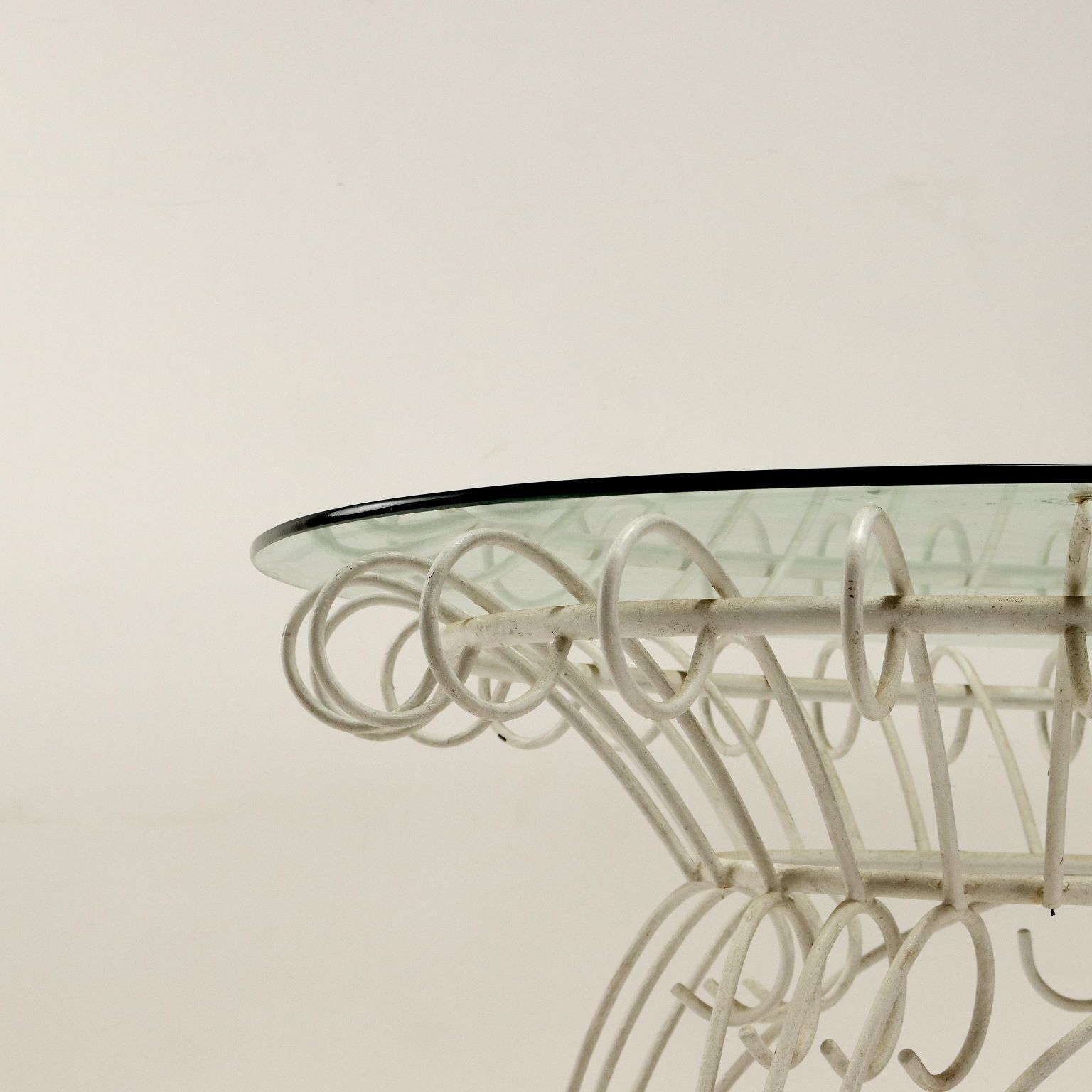 Vintage Garden Table White Enamelled Iron Italy 1960s photo Furniture