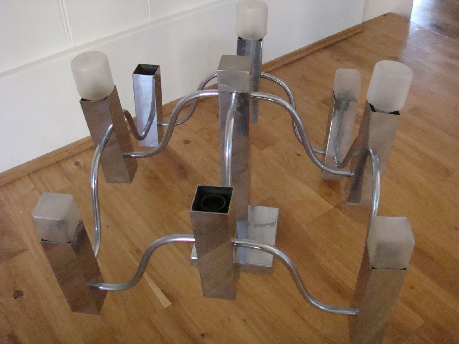 Gaetano Sciolari, 1960s Chrome Chandelier, Mid Century photo furniture