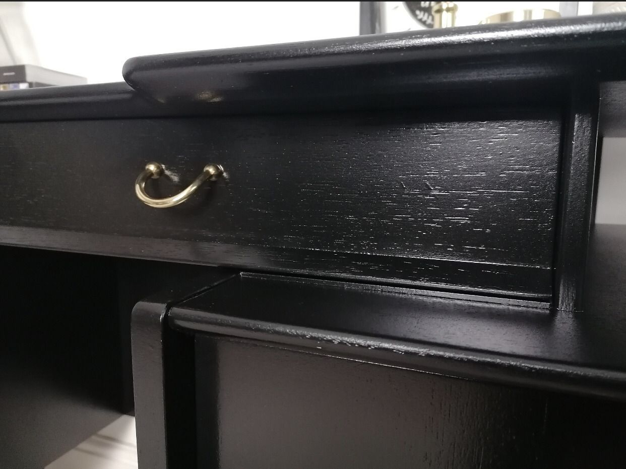 Dressing Table Painted Black For New Home Mid Century Upcycled Black And Gold Furniture For Bedroom Unique Office Furniture photo Furniture