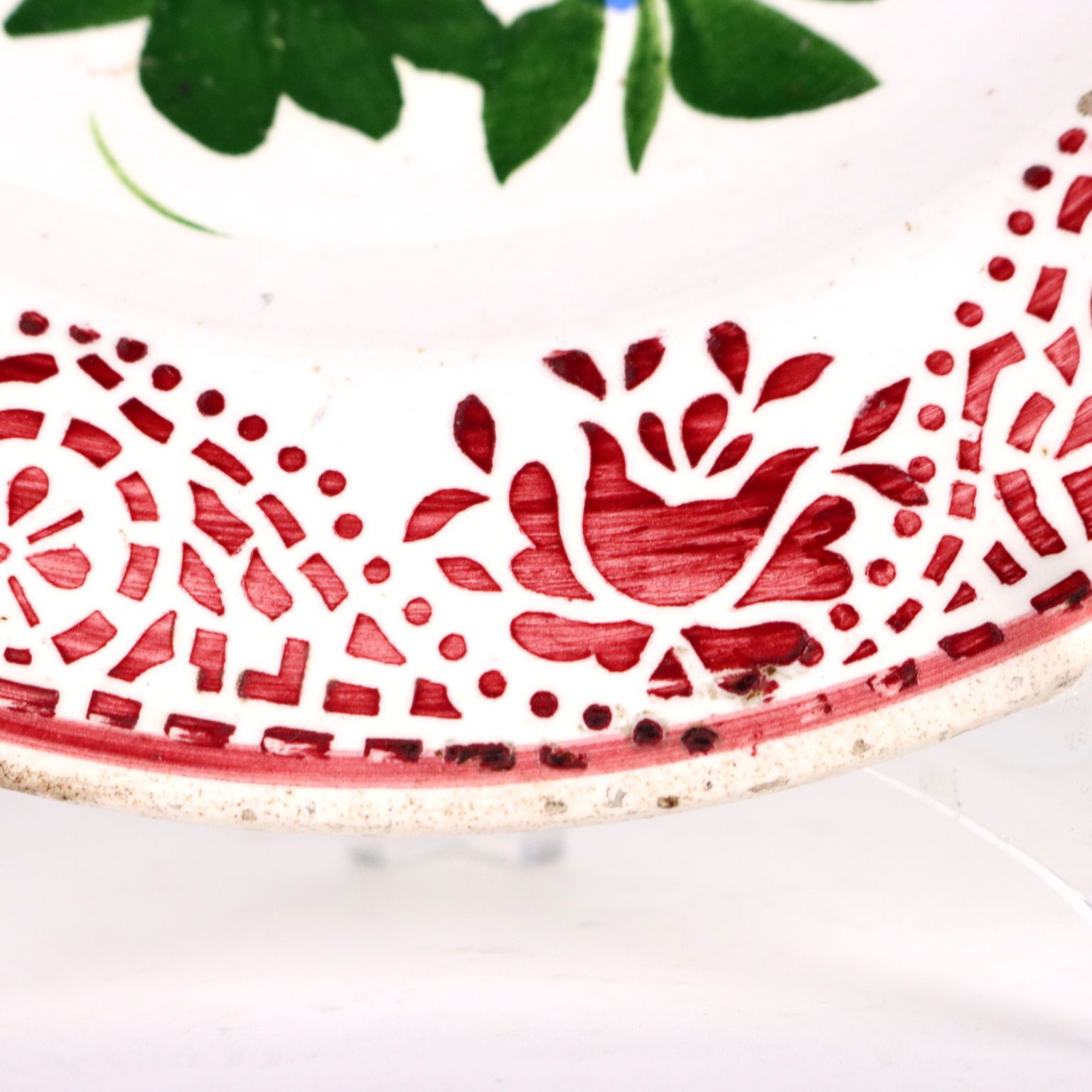 Antique Plate Majolica Ceramic France XX Century photo Home Decor