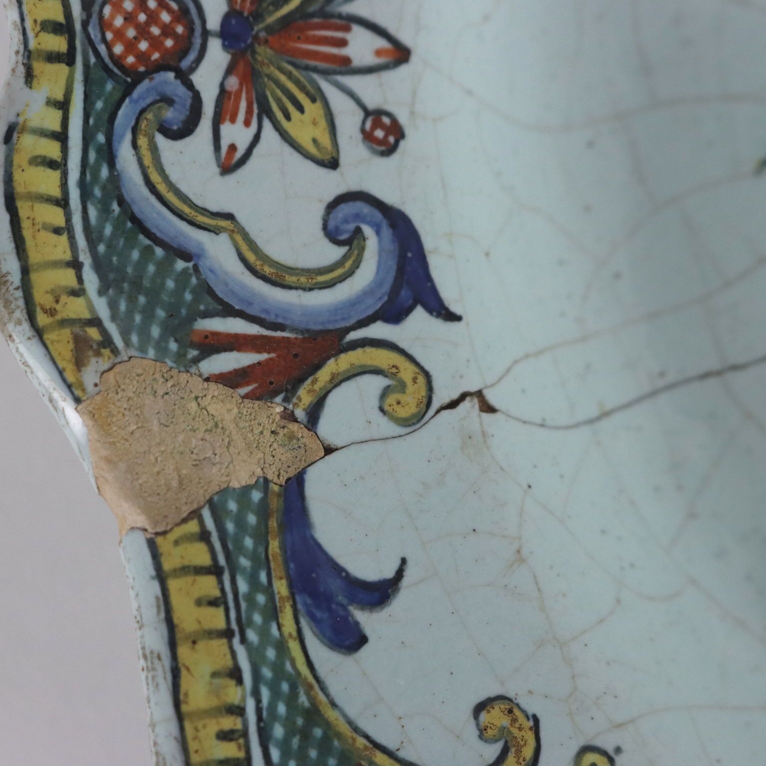 Antique Plate Rouen's Majolica France Mid XIX Century photo 120.0