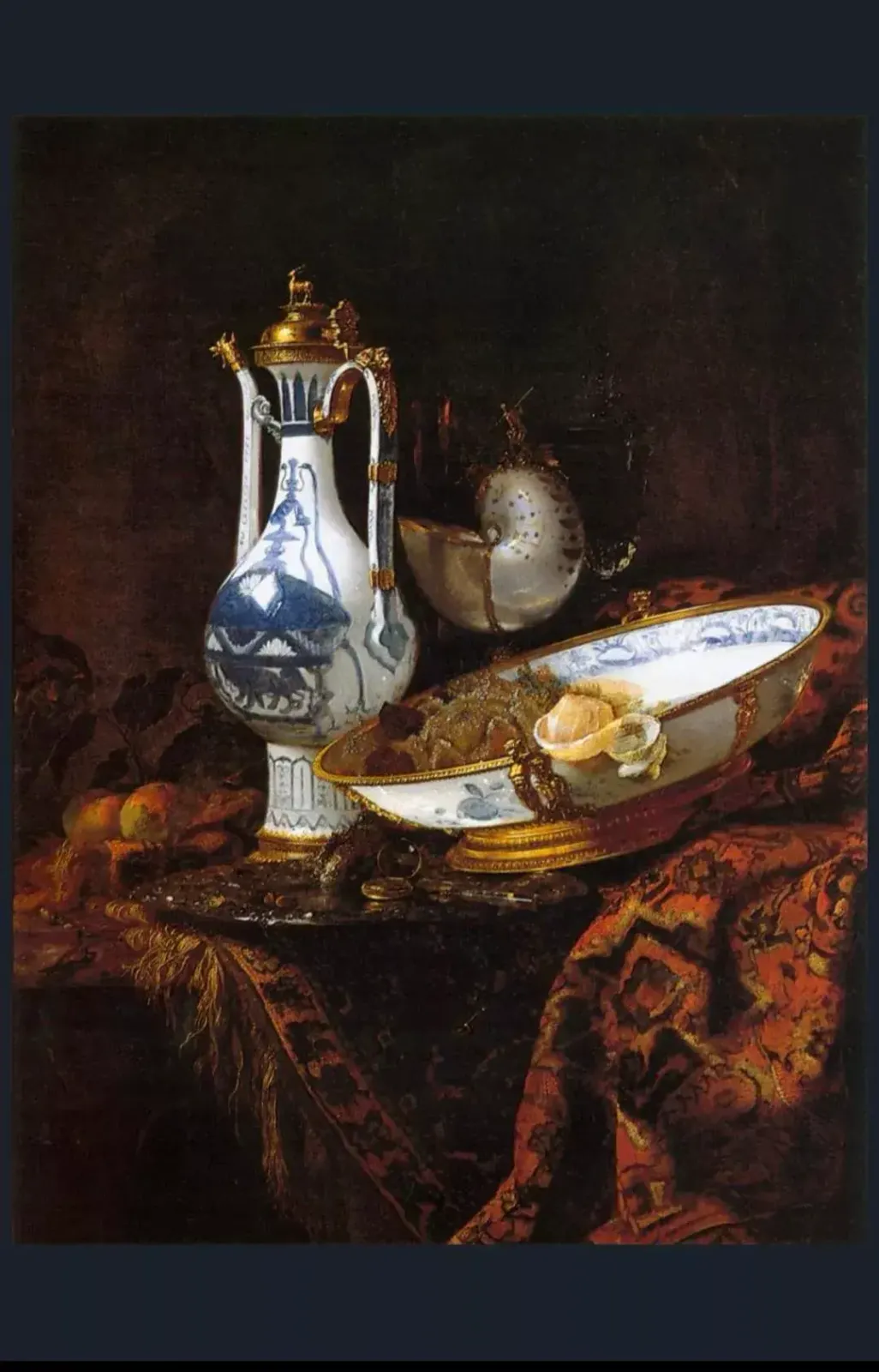photo buy Still Life With Porcelain And Black Grapes Signed By Artist Sie G, 1997