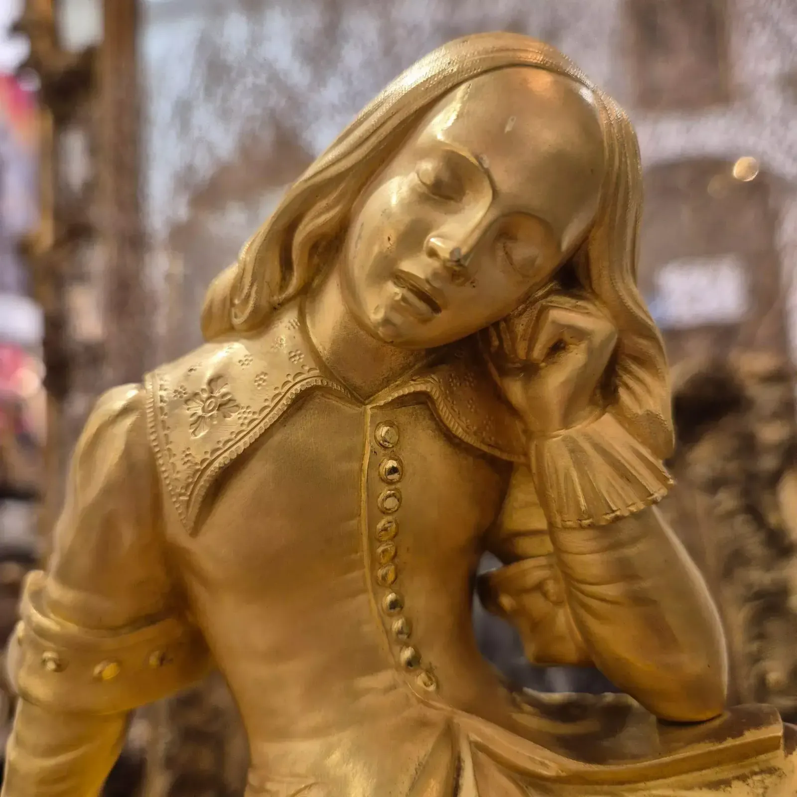photo buy 19th Century Charles X Clock With A Statue Of A Romantic Young Nobleman.