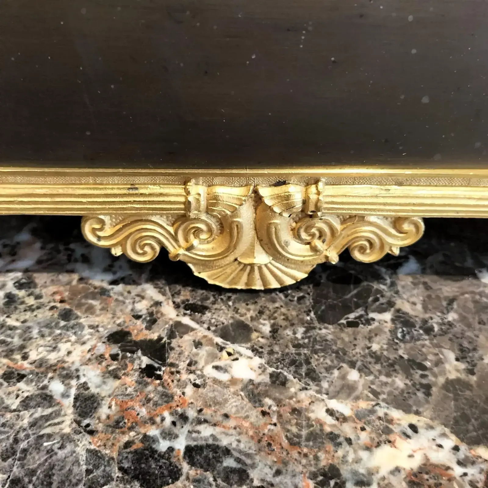 Empire Clock In Representing A Horse And A Dog In Gilt Bronze, 19th Century photo buy