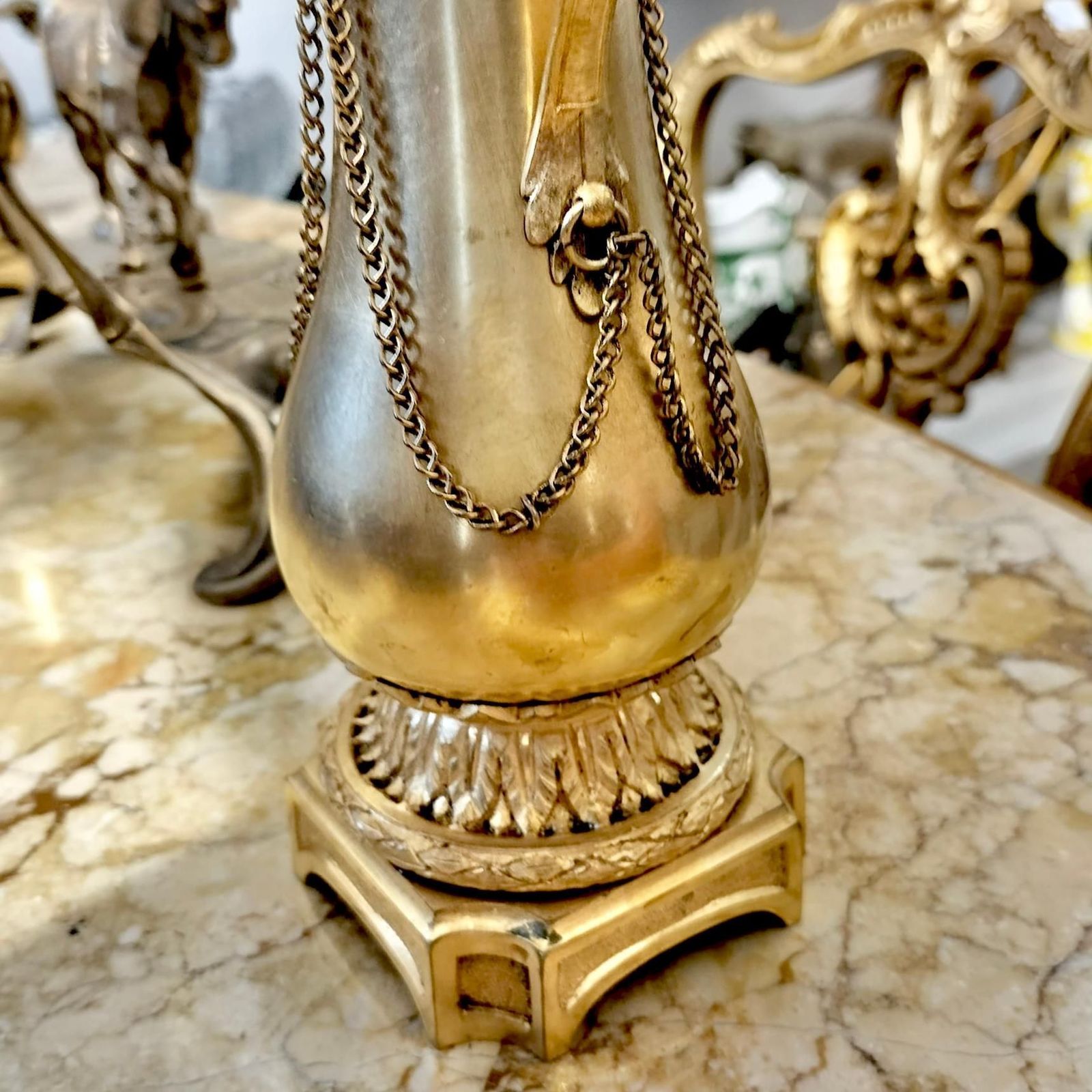 Pair Of Gilded Candlesticks With Floral Pattern From Louis XVI (1774 1792) photo Home Decor