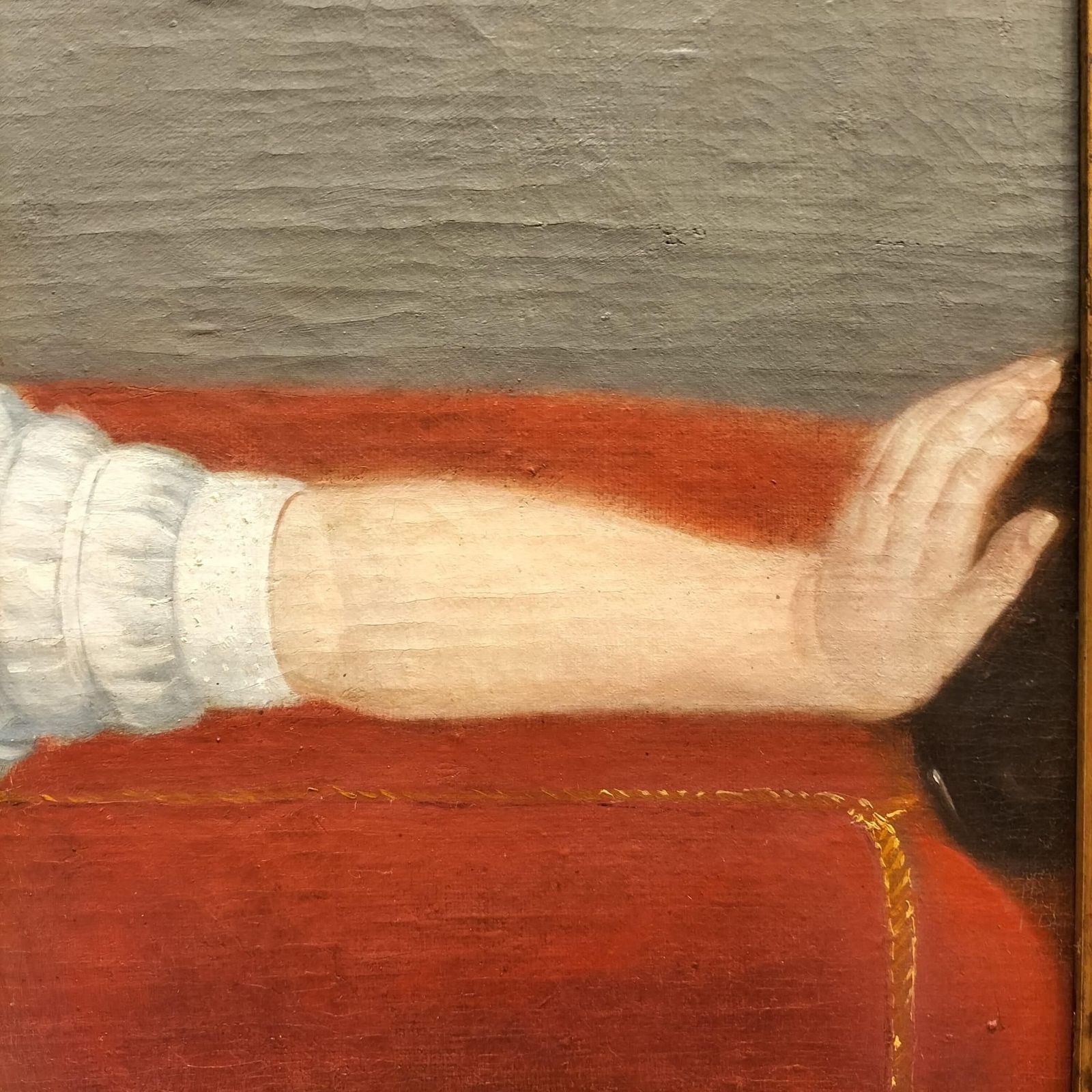18th Century Oil Painting Of Child With Tambourine Walking On A Panthera photo furniture