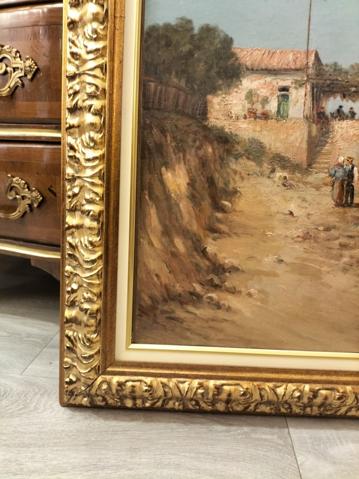 19th Century Oil Painting Of A French Coast By Emile Godchaux (1860 1938) photo for sale