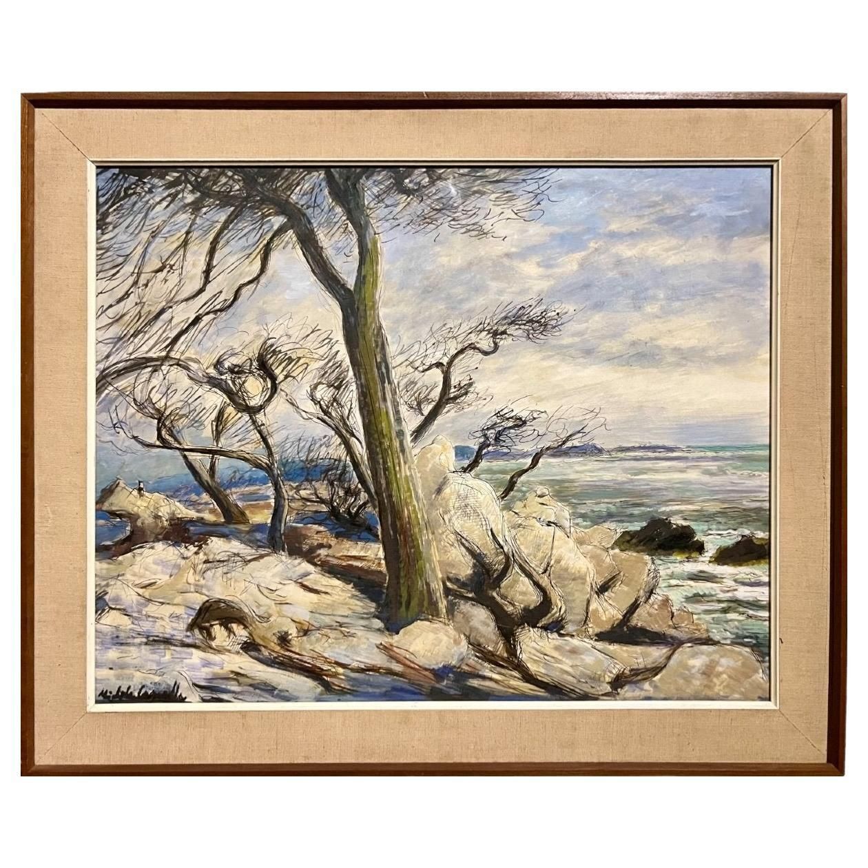 Gouache Painting By Michèle Cascella (1892 1989)