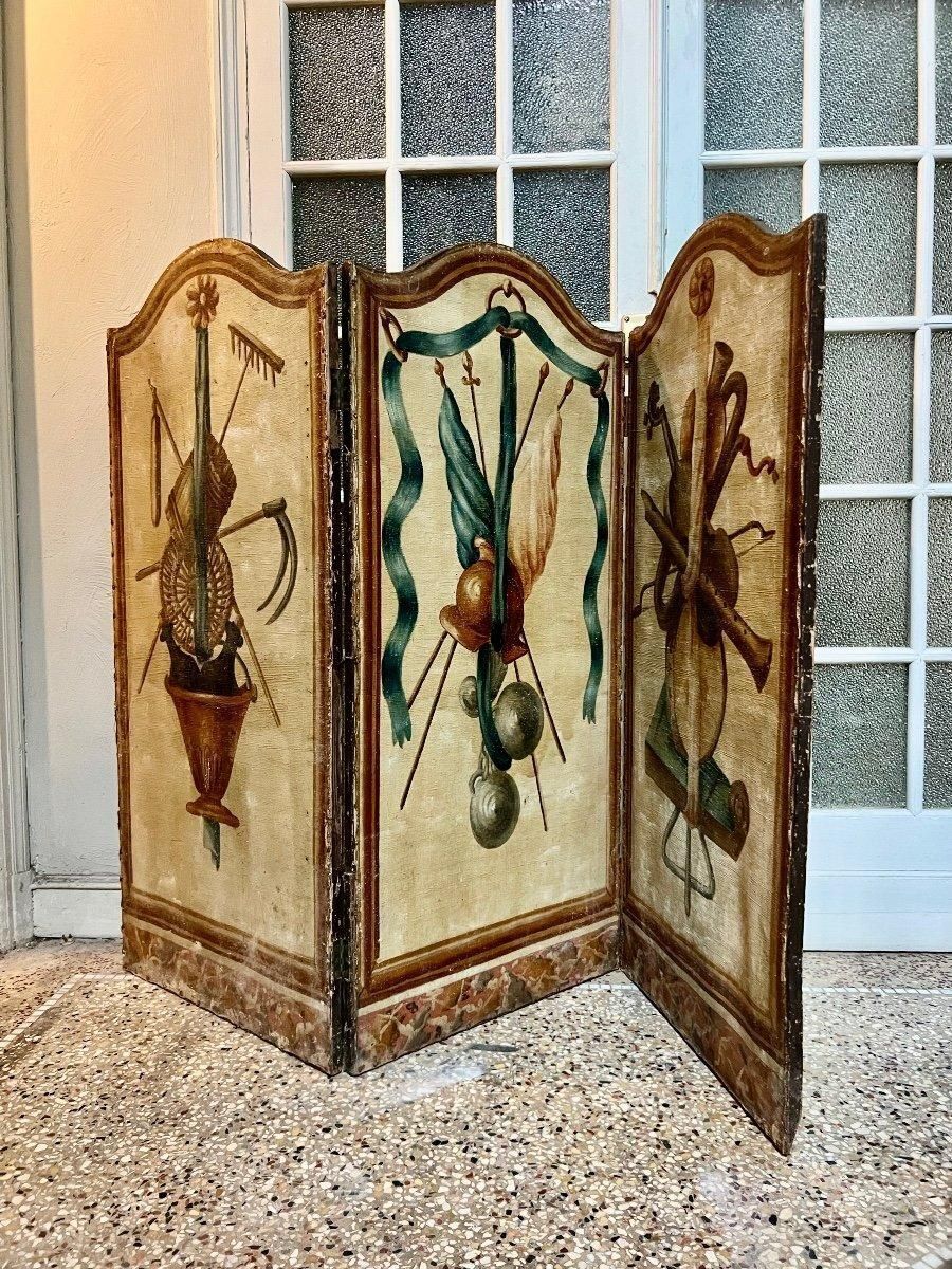 18th Century French Antique Paravent Screen With Three Leaves photo buy