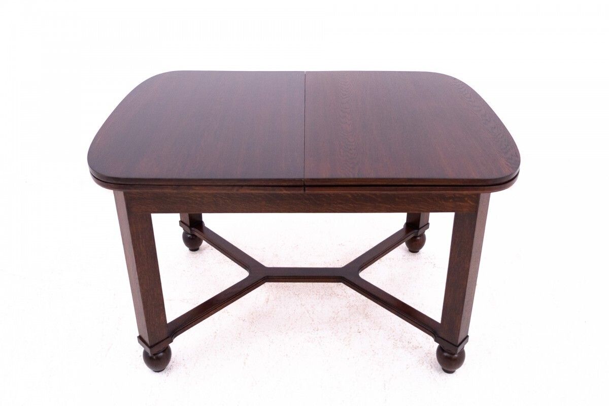 Art Nouveau Table With Chairs From The 1930s, Poland. After Renovation. photo for sale