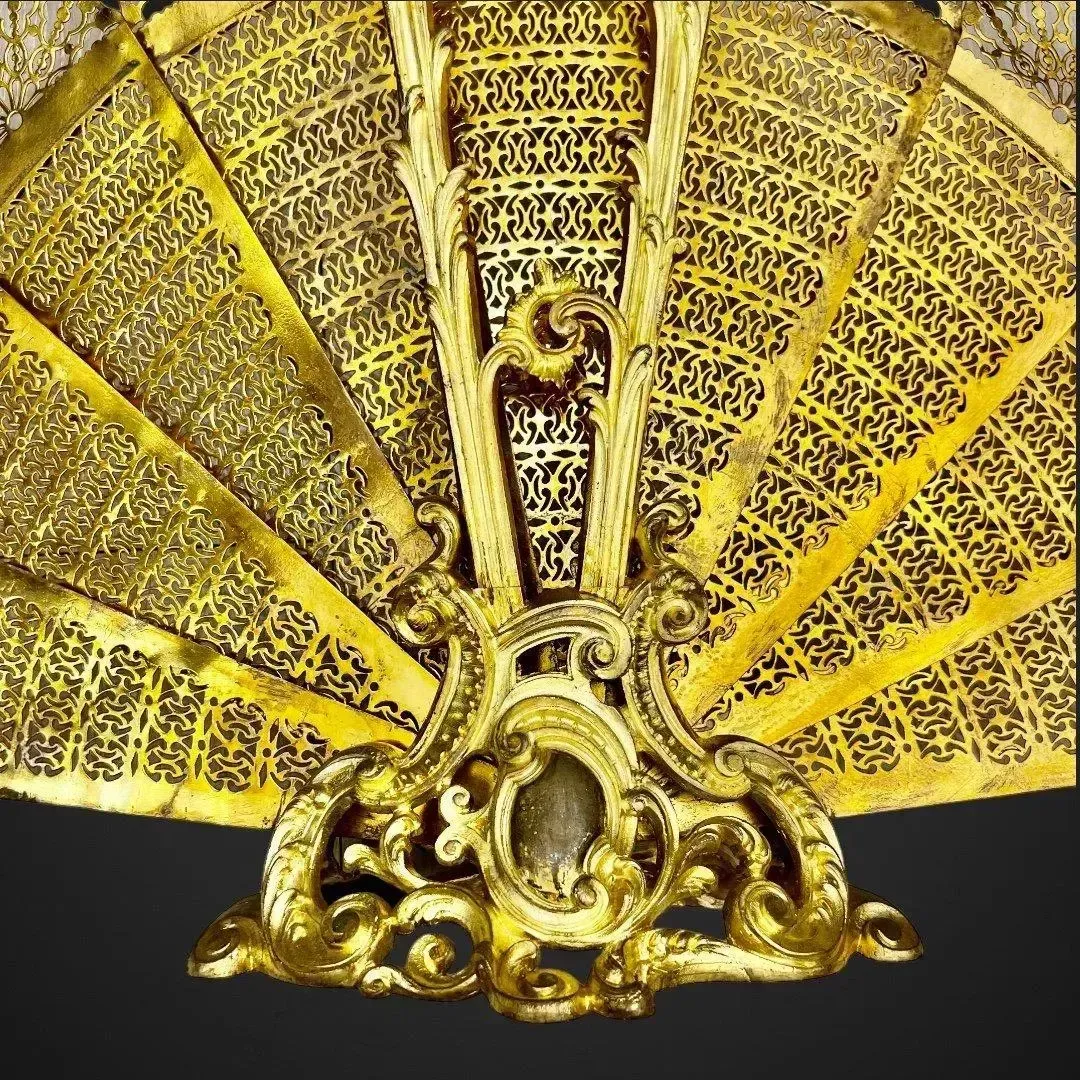 19th Century Fireplace Screen In Gilt Bronze photo furniture