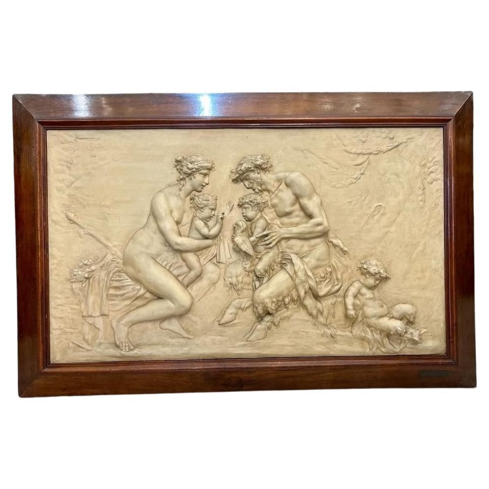 19th Century Framed Relief Sculpture, Inspired By The Style Of Clodion