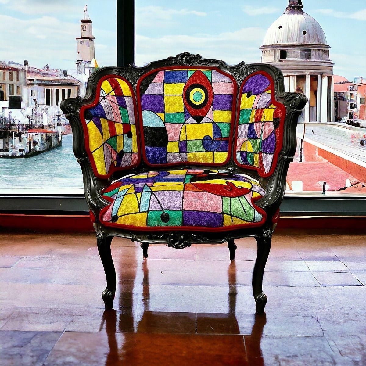 Reupholstered Napoleon III Bergere Chair, 19th Century photo vinterior