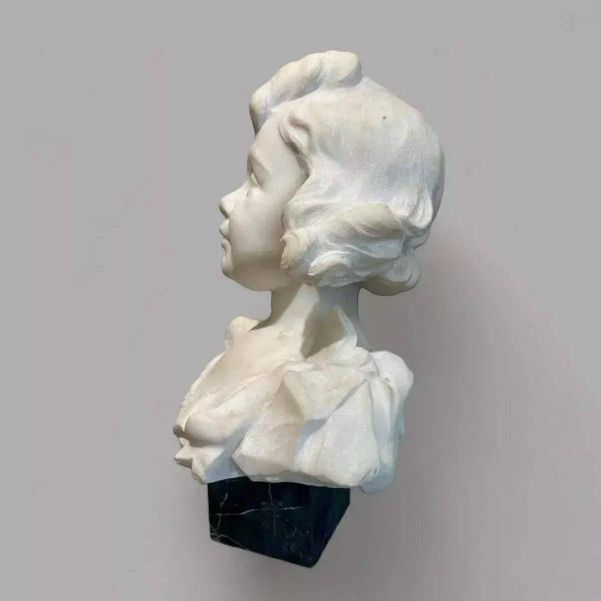 Late 19th Century Carrara Marble Bust Of A Young Girl photo 2388.0