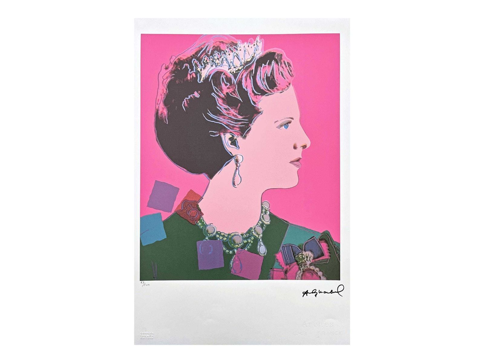 Andy Warhol  Queen Margrethe   Signed, Numbered Edition Of 100, 38 X 56 Cm, Edition Leo Castelli photo furniture