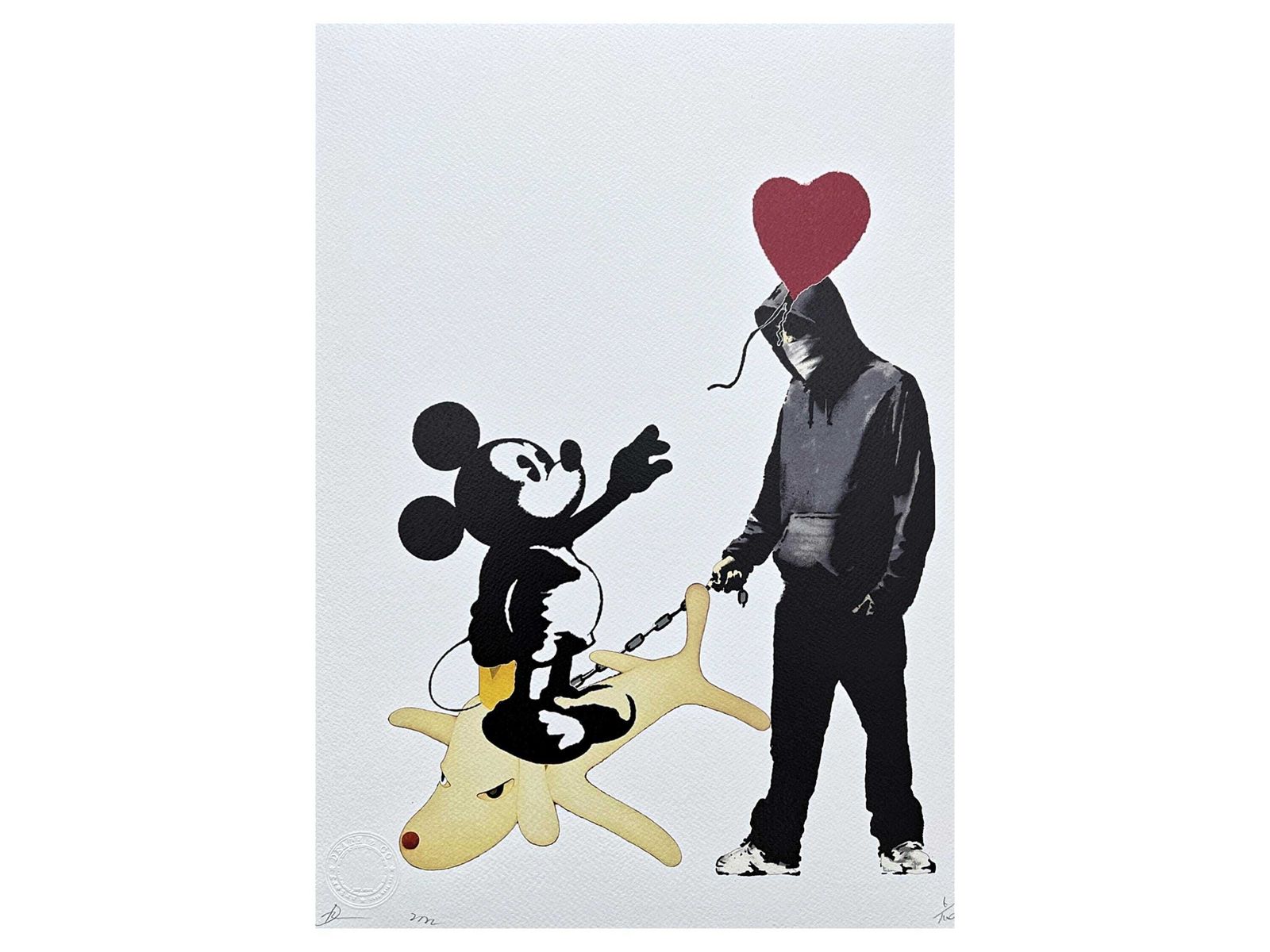Death Nyc   Mickey, Balloon And Dog   Gesigneerd, Certificaat (Coa), Gelimiteerde Oplage, Datering, 32 X 45 Cm, #Deathnyc #Art #Giclée #Print #Signed
