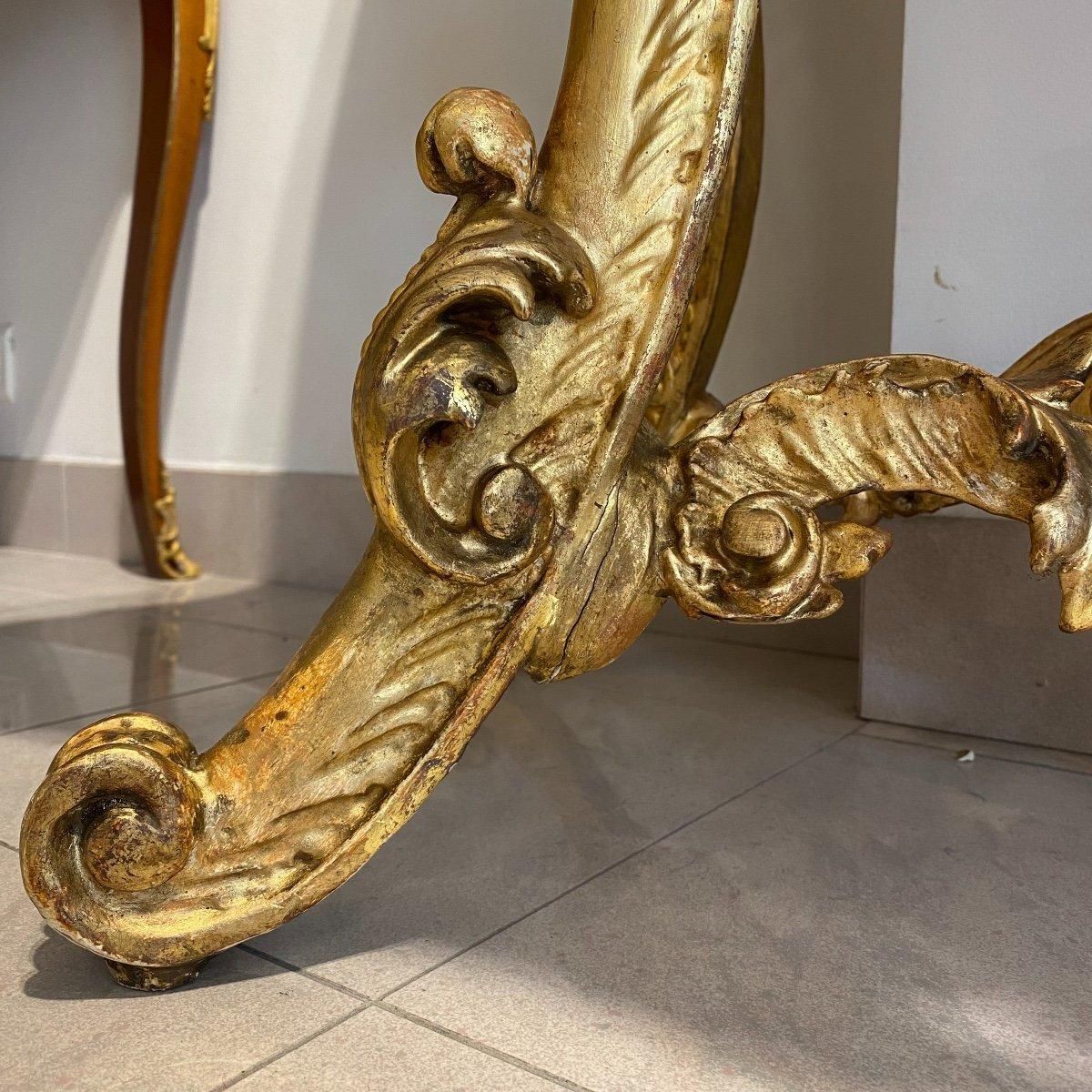 19th Century Louis XV Gilt Wood Console Table With Marble Top photo vinterior