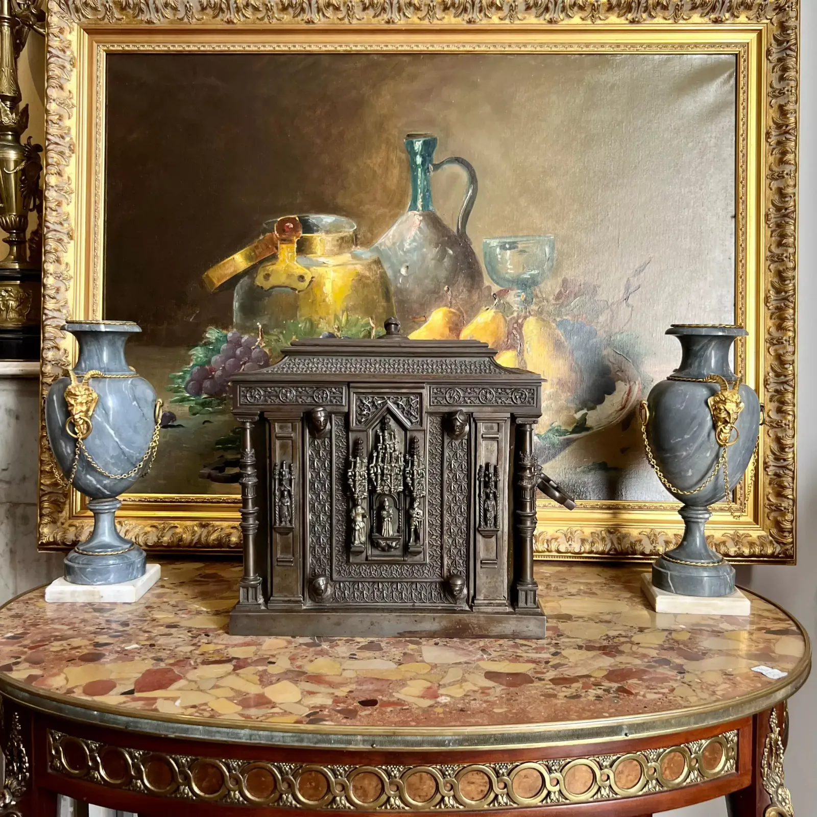 photo furniture Bronze Jewelry Chest In Neo Gothic Style From The Napoleon III Period