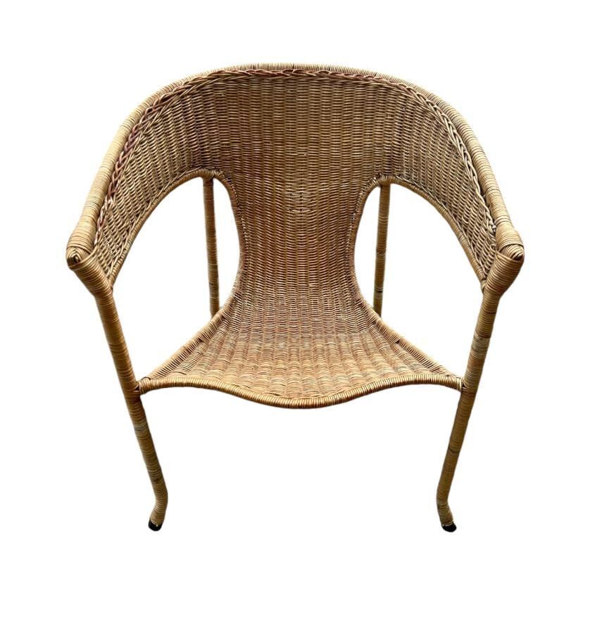 4648.0 Mid Century Modern Pair Of Wicker Armchairs By Francis Mair photo