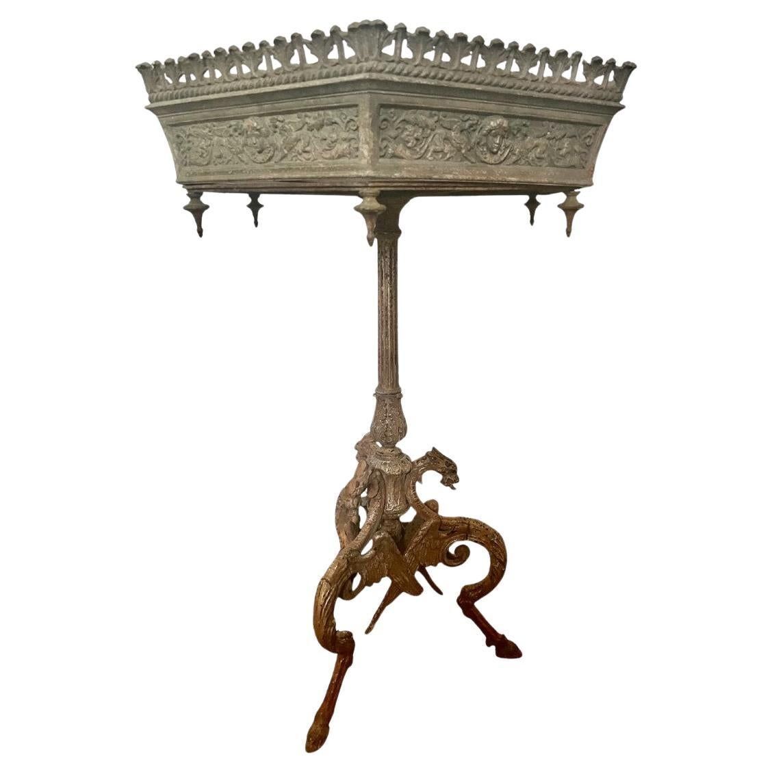 19th Century Large Hexagonal Bronze Jardiniere In The Style Of Victor Paillard