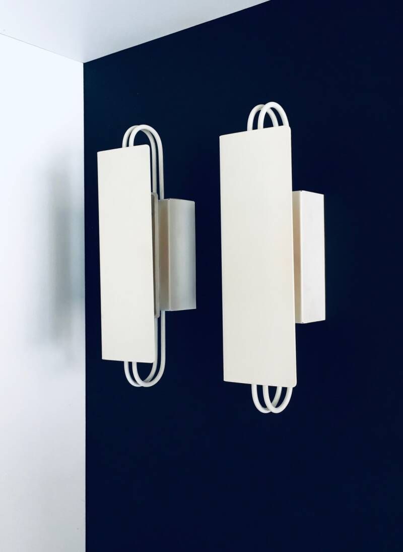 Postmodern Architectural Design Sconce Wall Lamp Set, Belgium 1980's photo furniture