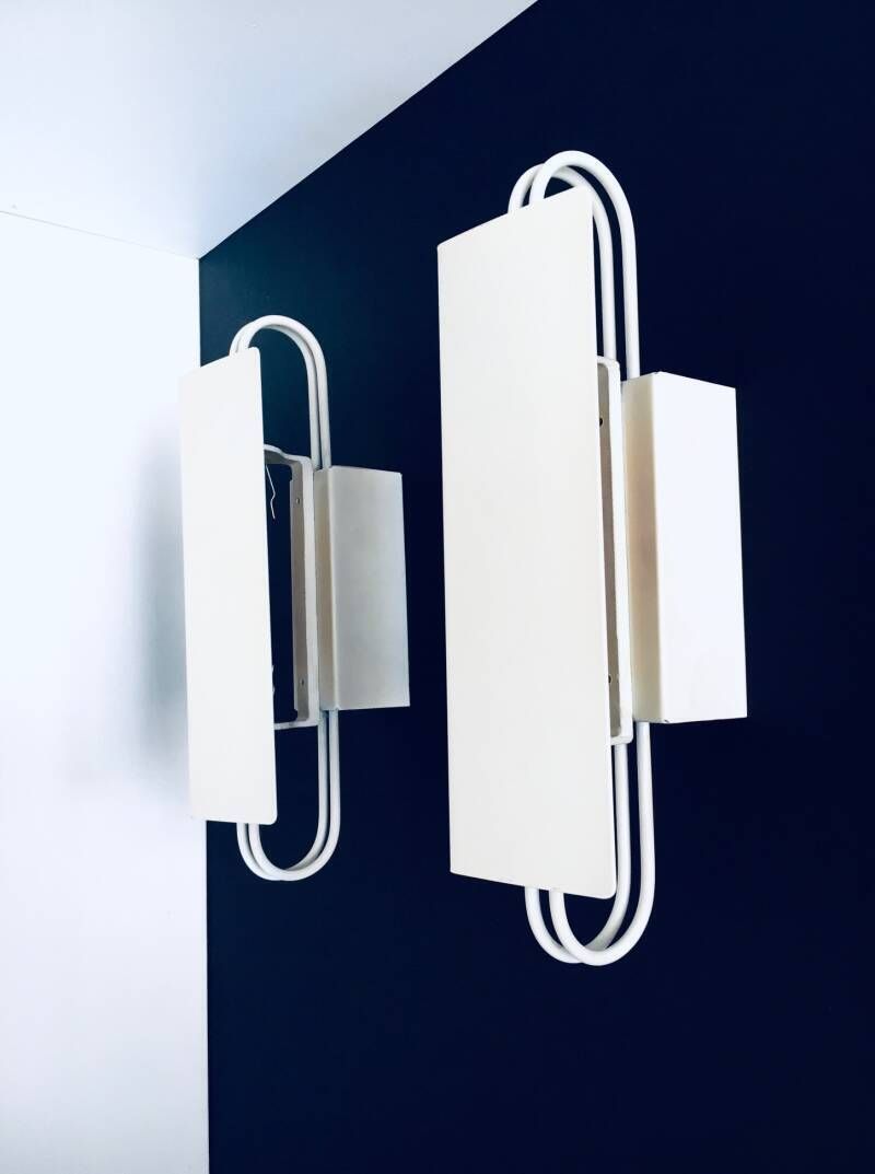photo furniture Postmodern Architectural Design Sconce Wall Lamp Set, Belgium 1980's