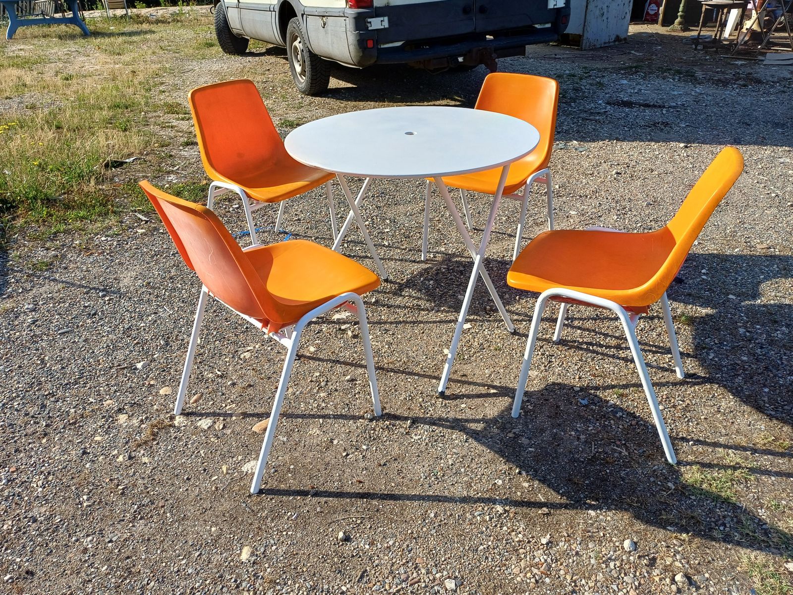 Vintage Iron And Plastic Garden Furniture