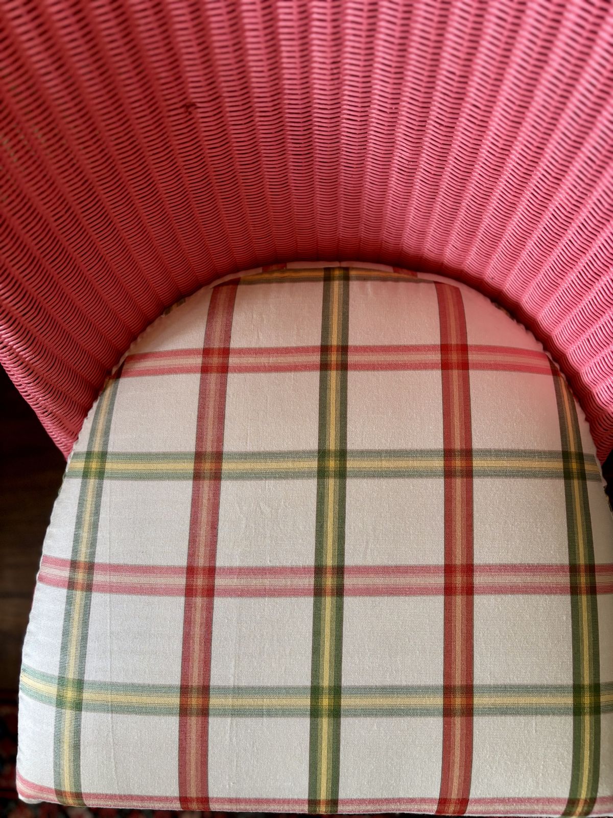 Antique Lloyd Loom Style  Pink Chair With Sprung Seat photo Furniture