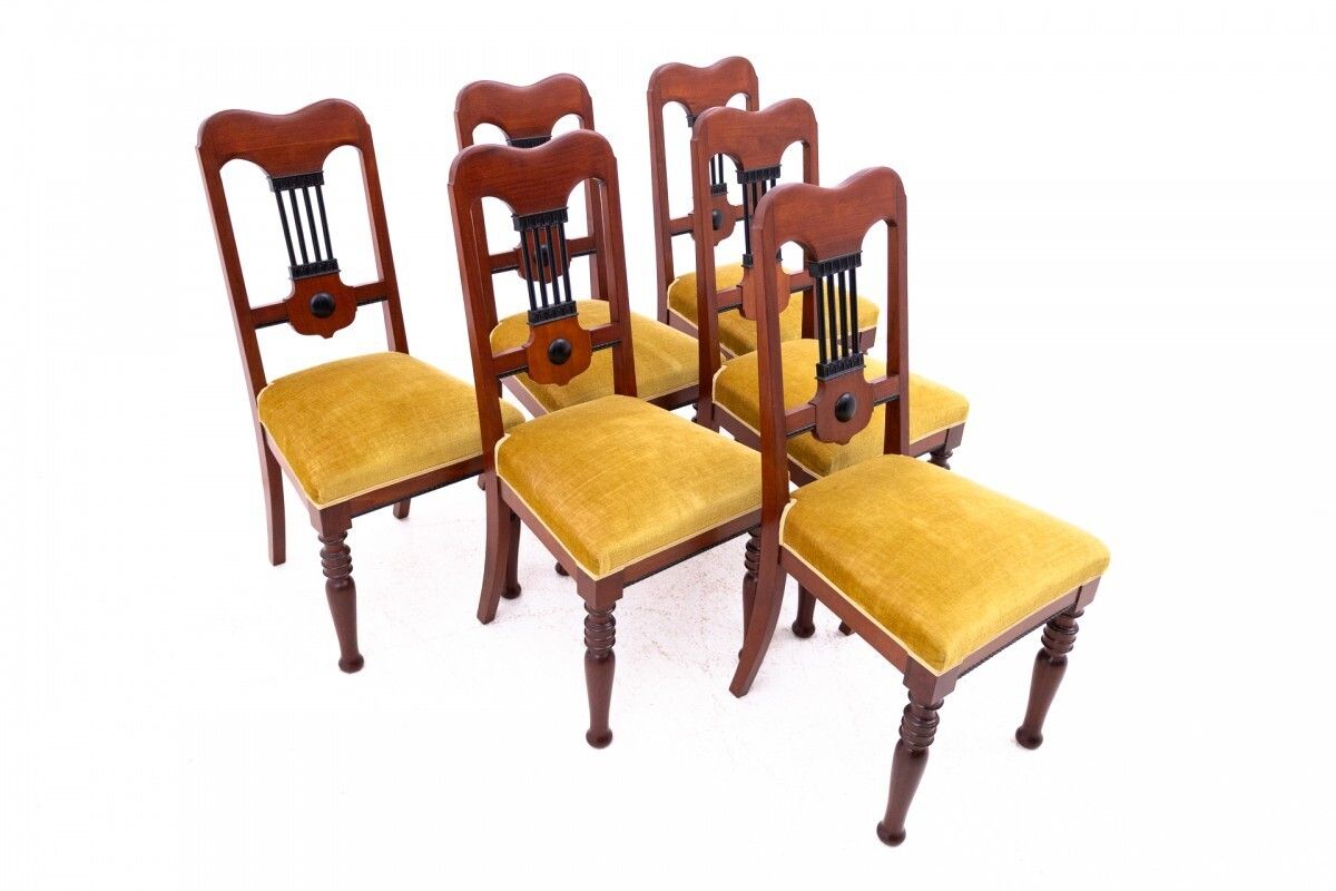 Set Of Six Chairs, Northern Europe, Turn Of The 19th And 20th Centuries. After Renovation. photo for sale