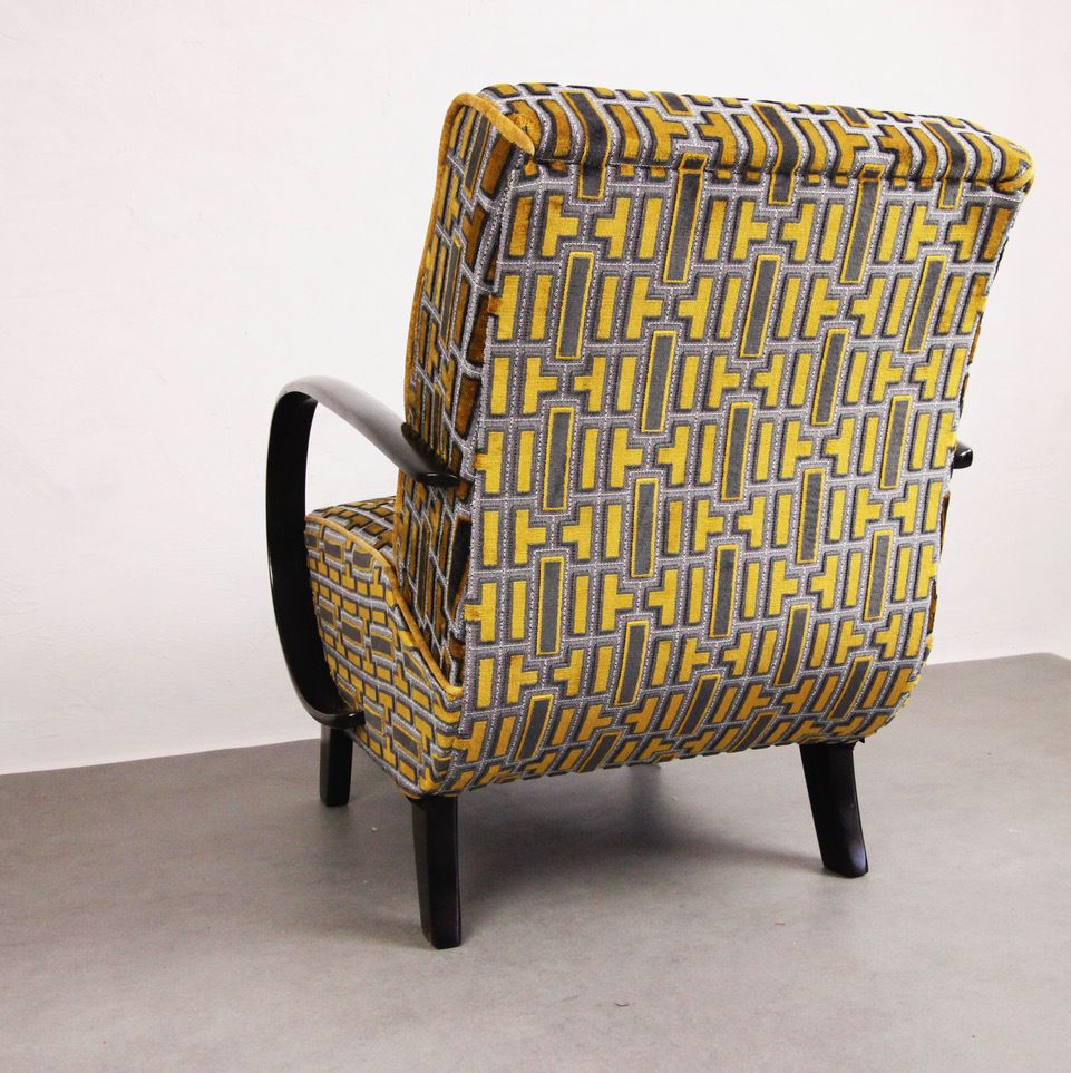 Armchairs "Gold Tetris" From 1935 By Jindrich Halabala photo vintage