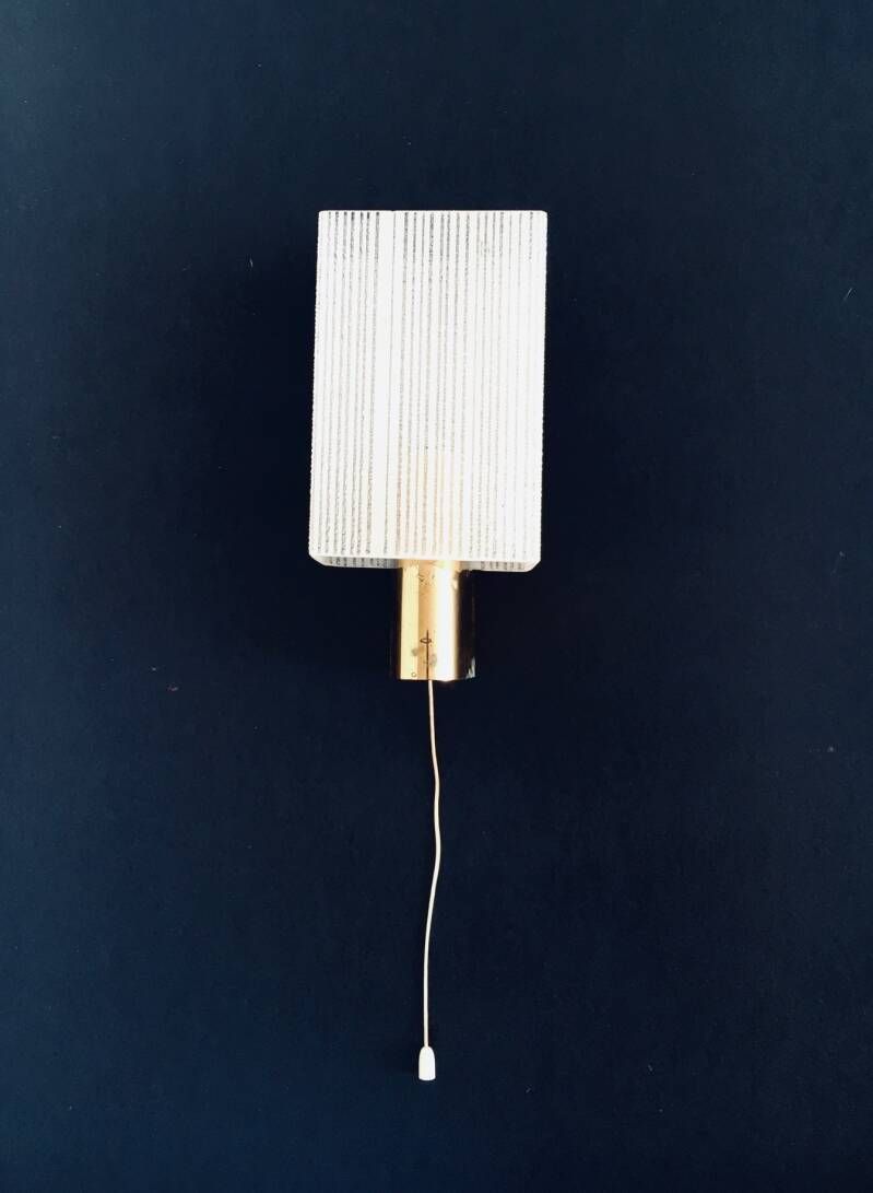photo buy Mid Century Design Messing & Glas Wandlamp Set, Frankrijk Jaren 1960