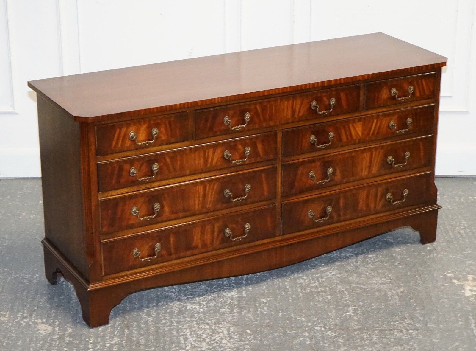 Stunning Vintage Bevan Funnel Hardwood Sideboard Bank Of Drawers photo furniture