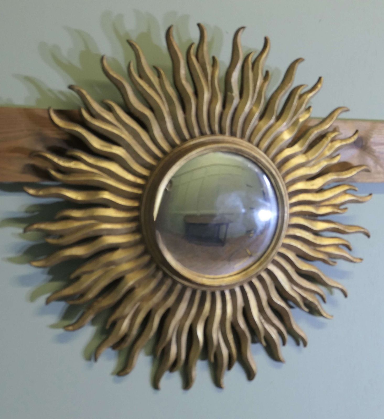 French Art Deco Style Sunburst Mirror photo 600.0